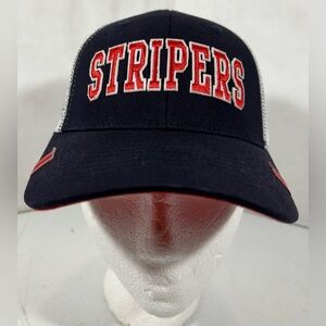 Gwinnett Stripers Youth MiLB Bass Mesh Trucker Baseball Hat Red White Navy